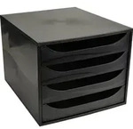 Schubladenbox Ecobox A4+ 4xSchub offen sw/sw