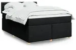 vidaXL Boxspringbett mit Matratze Schwarz 140x190 cm Stoff