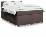 vidaXL Boxspringbett mit Matratze Dunkelbraun 140x200 cm Stoff