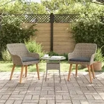 vidaXL Gartenst&uuml;hle mit Kissen 2 St&uuml;ck Schwarz Poly Rattan