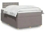 vidaXL Boxspringbett mit Matratze Taupe 120x200 cm Stoff