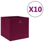 vidaXL Aufbewahrungsboxen 10 Stk. Vliesstoff 28x28x28 cm Dunkelrot
