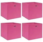 vidaXL Aufbewahrungsboxen 4 Stk. Rosa 32x32x32 cm Stoff