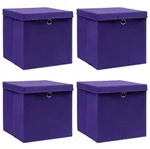 vidaXL Aufbewahrungsboxen mit Deckeln 4 Stk. Lila 32x32x32 cm Stoff