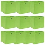 vidaXL Aufbewahrungsboxen 10 Stk. Gr&uuml;n 32x32x32 cm Stoff