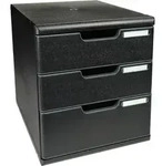 Exacompta Schubladenbox MODULO A4, 3 geschlossene Schubladen - Schwarz - 325414D