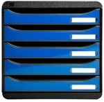Exacompta Schubladenbox Big Box Plus 5 offene Schubladen Eisblau Glossy 3097279D