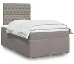 vidaXL Boxspringbett mit Matratze Taupe 120x200 cm Stoff