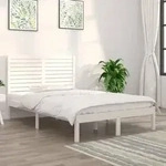 vidaXL Massivholzbett Wei&szlig; 135x190 cm