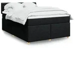 vidaXL Boxspringbett mit Matratze Schwarz 140x190 cm Stoff