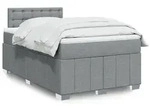 vidaXL Boxspringbett mit Matratze Hellgrau 120x190 cm Stoff