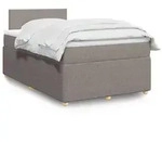 vidaXL Boxspringbett mit Matratze Taupe 120x200 cm Stoff