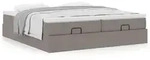 vidaXL Ottoman-Bett mit Matratzen Taupe 180x200 cm Stoff
