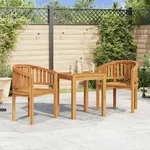 vidaXL Bananenst&uuml;hle 2 Stk. Massivholz Teak