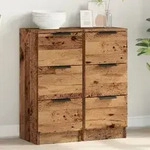 vidaXL Sideboards 2 Stk. Altholz-Optik 30x30x70 cm Holzwerkstoff
