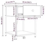 vidaXL Nachttisch 2 pcs Ger&auml;ucherte Eiche 42 x 41 x 56 cm
