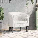 vidaXL Clubsessel Wei&szlig; Kunstleder