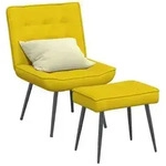 vidaXL Relaxsessel mit Hocker Gelb Samt