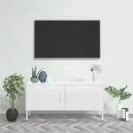 vidaXL TV-Schrank Wei&szlig; 105x35x50 cm Stahl