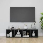 vidaXL TV-Schr&auml;nke 4 Stk. Hochglanz-Grau 37x35x37 cm Holzwerkstoff