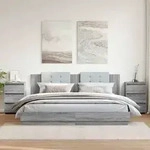 vidaXL Nachttische 2 Stk. Grau Sonoma 40x35x62,5 cm Holzwerkstoff