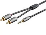 Goobay Plus 65289 AUX auf Cinch Adapterkabel / 3,5 mm Klinkenstecker / Y Cinchkabel