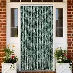 vidaXL Fliegenvorhang Gr&uuml;n und Wei&szlig; 90x200 cm Chenille