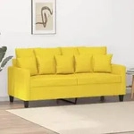 vidaXL 2-Sitzer-Sofa Hellgelb 140 cm Stoff