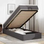 vidaXL Ottoman-Bett mit Matratze Grau 90x200 cm Kunstleder