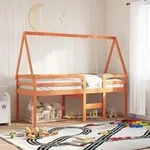 vidaXL Dach f&uuml;r Kinderbett Wachsbraun 209x85,5x88 cm Massivholz Kiefer