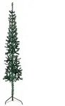 vidaXL K&uuml;nstlicher Halb-Weihnachtsbaum mit St&auml;nder Schlank Gr&uuml;n 180 cm