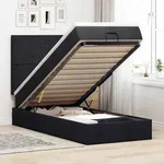 vidaXL Ottoman-Bett mit Matratze Schwarz 90x190 cm Stoff