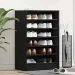 vidaXL Schuhschrank in Schwarz mit Eiche 60x35x92 cm aus Holzwerkstoff