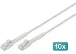 DIGITUS CAT 6A F-FTP abw. Patchkabel, CU, 0,3 m, grau, 10 St.