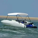 vidaXL 2-Bow Bimini Top Wei&szlig; 150x120x110 cm