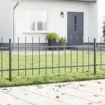 vidaXL Gartenzaun mit Speerspitzen Grau 3,4x0,6 m Stahl