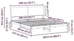 vidaXL Bettgestell Braun und Taupe 200 x 200 cm Massivholz Kiefer