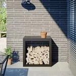vidaXL Brennholzregal Schwarz 60x40x60 cm Stahl