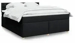 vidaXL Boxspringbett mit Matratze Schwarz 180x200 cm Stoff