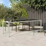 vidaXL Gartentisch Wei&szlig; 250x100x75 cm Poly Rattan und Hartglas