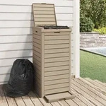 vidaXL Outdoor-M&uuml;lltonne Hellbraun 41x41x86 cm Polypropylen
