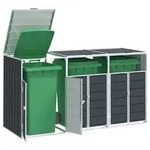 vidaXL M&uuml;lltonnenbox f&uuml;r 3 Tonnen Anthrazit 216x81x115 cm Stahl