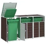 vidaXL M&uuml;lltonnenbox f&uuml;r 3 Tonnen Braun 216x81x115 cm Stahl