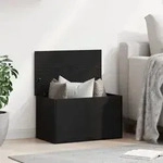 vidaXL Aufbewahrungsbox mit Deckel Schwarz Eiche 60x35x35 cm