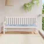 vidaXL Gartenbank-Auflage Blau Wei&szlig; Gestreift 180x50x4cm Oxford-Gewebe