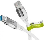 Goobay 74157 Ethernet-Kabel USB-A 3.0 auf RJ45, 1 m, 1 m, wei&szlig; - verbindet...