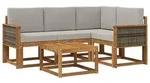vidaXL Outdoor-Sofagarnitur 5 pcs Nat&uuml;rlich und Hellgrau Polyester