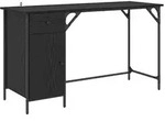 vidaXL Computertisch Schwarz Eichen-Optik 131 x 48 x 75 cm