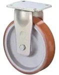 Schwerlast-Bockrolle D.250mm Trgf.1200kg Gu&szlig;-PU Platte L138xB110mm BS ROLLEN