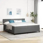 vidaXL Boxspringbett mit Matratze Hellgrau 200x200 cm Cordstoff